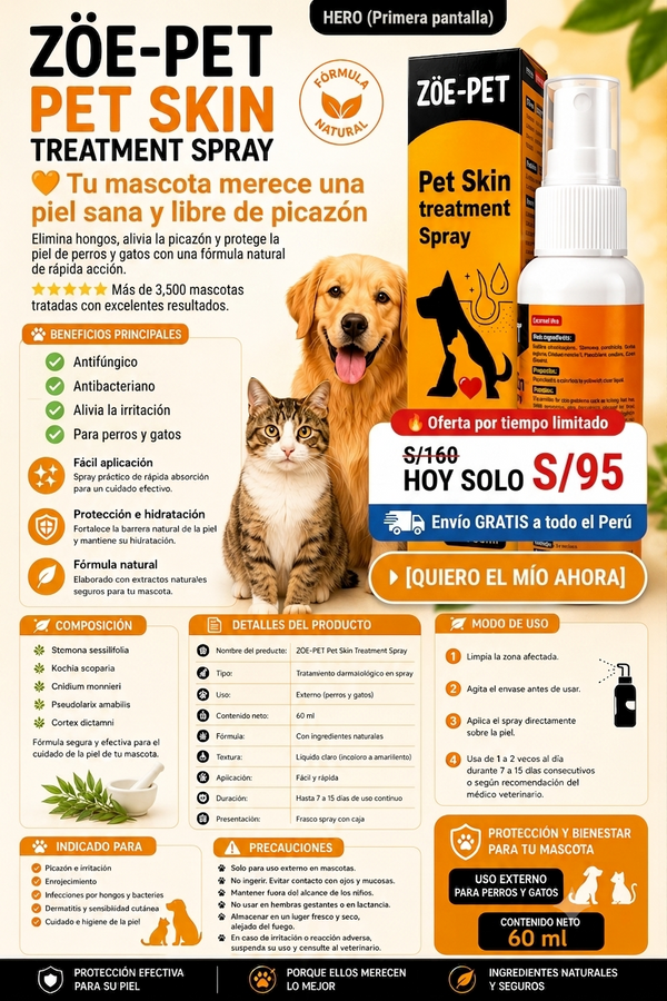 ZÖE-PET-PET SKIN TREATMENT SPRAY